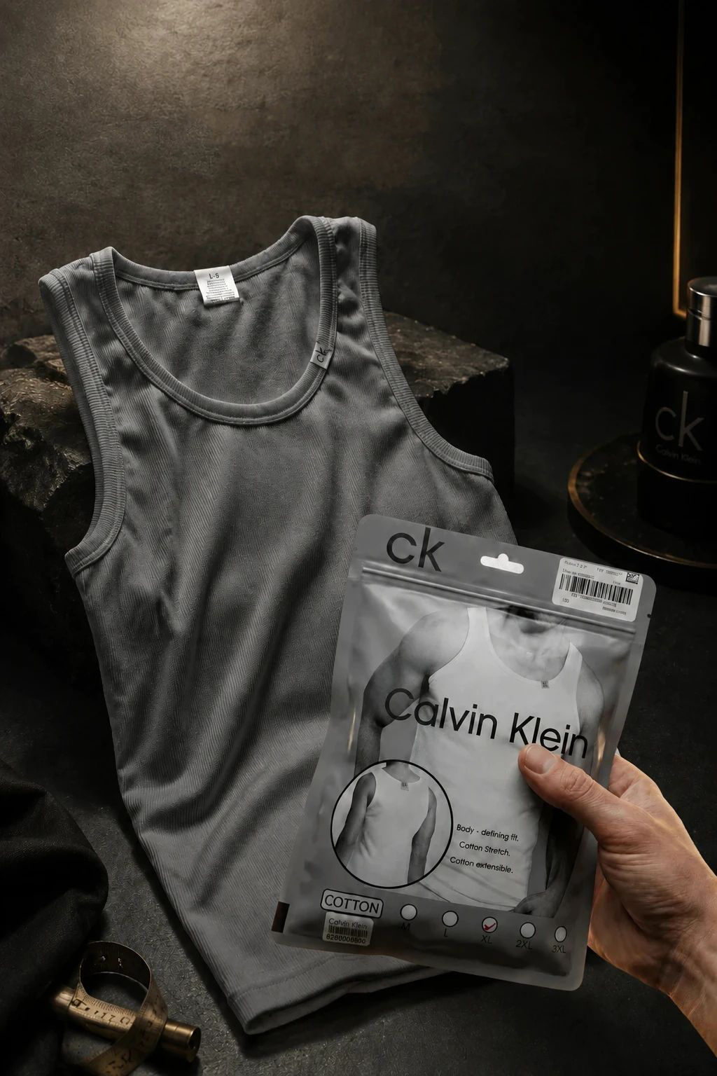 زیرپوش رکابی مردانه کالوین کلاین مدل Cotton Stretch